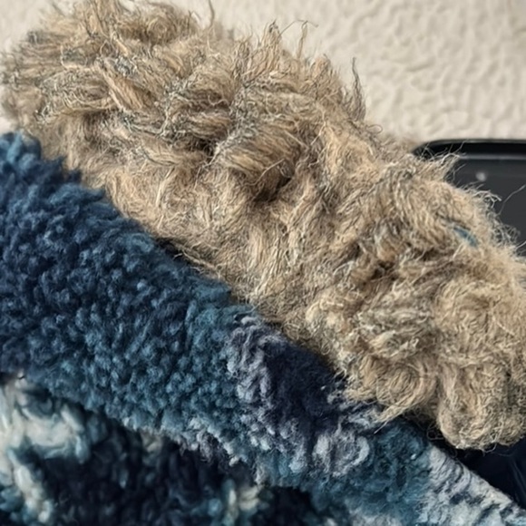 Vintage LL. Bean Cozy Hooded Winter Parka Coat Jacket Nordic Pattern Large Blue - Picture 4 of 8